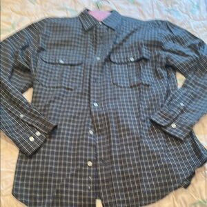 Old Navy blue tartan Plaid button down flannel Shirt, large